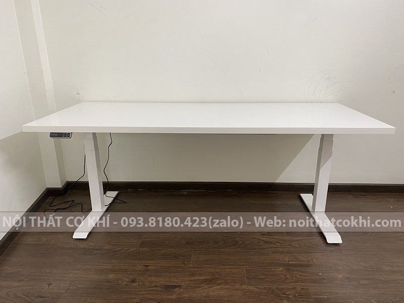 bàn nâng hạ chiều cao full trắng 200x80cm